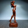 Chinese Boxwood Wood Carving Sexy Beautiful Woman Statue Wooden Sculpture Decor