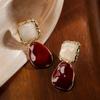 New Vintage Red Love Heart Earrings For Women Trendy Charm Dangle Drop Earrings Female Exquisite Fashion Jewelry Christmas Gifts
