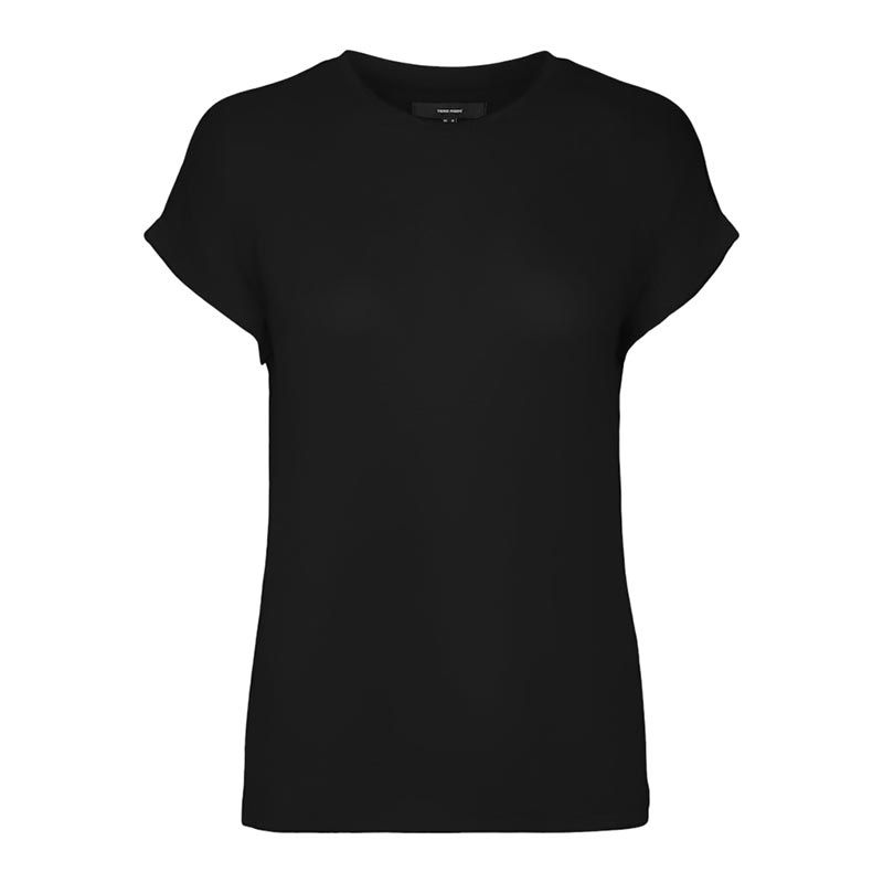 Short-sleeved T-shirt with Turn-up Cuffs Fine Knit Round Neck Brianna Women VERO MODA