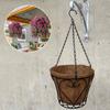 Metal Hanging Planter Basket Hanging Basket with Coconut Fiber Liner Wire Frame Flower Pot for Indoor Outdoor Plants Flowers