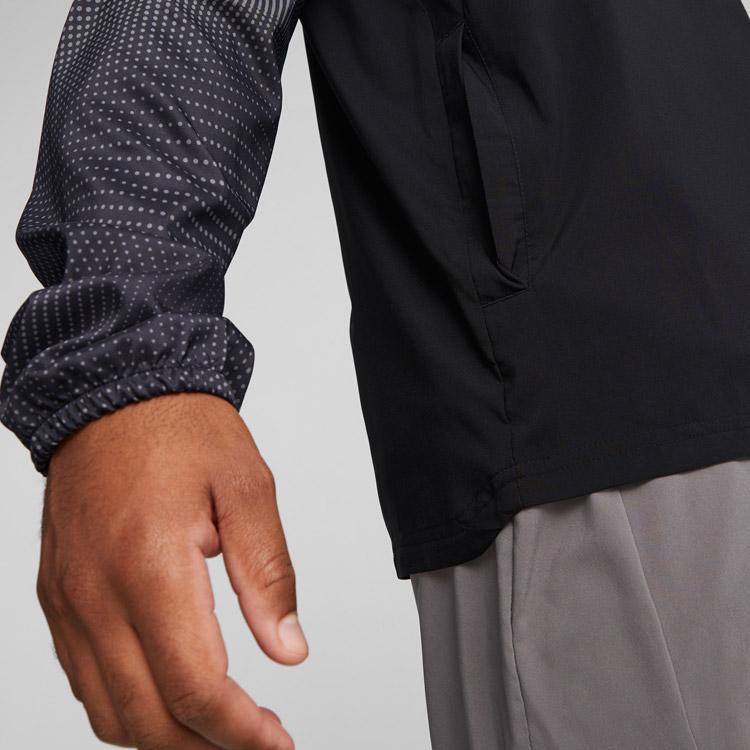 Puma Color Block Logo Hooded Zip-Up Long Sleeve Jacket Men Jackets Black 524510-01