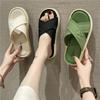 2025 Casual Soft Soled Slippers with Cross Strap Fairy Style Sandals, Beach One Line Lazy Slippers for Women