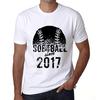 Men’s Vintage Tee Shirt Graphic T Shirt Softball Since 2017 White