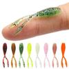 0.3g Fluorescent Twin Tail Silicone Fishing Tackle Soft Fishing Lure Worm Lures Artificial Bait