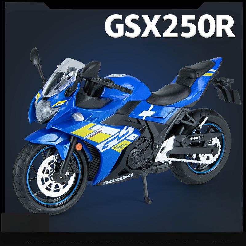 1/12 Scale Suzuki GSX-250R Metal Model Toy Alloy Diecast Motorcycle Simulation Toy with Light Sound Collection for Children Gift