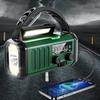 Hand Crank Emergency Radio with Flashlight SOS Alarm Compass Compact Waterproof Solar Powered Rechargeable AM/FM Radio