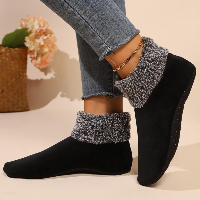 Womens Warm Fuzzy Socks with Non Slip Grip Stretch Velvet Slippers Socks Winter Home Floor Socks