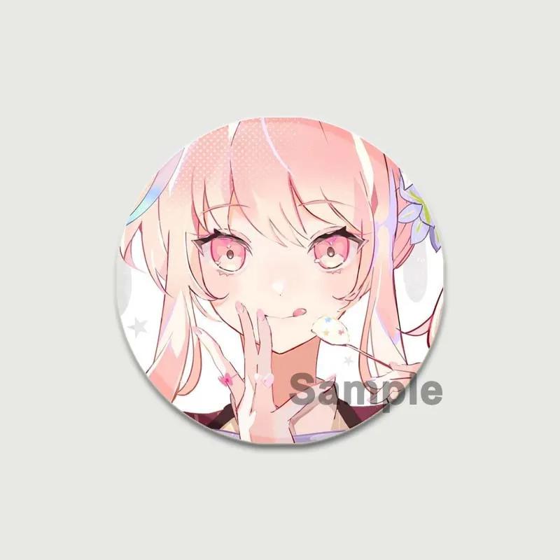 32/44/58mm Cute Project SEKAI Anime Pins Akiyama Mizuki Tinplate Badge DIY Custom Cartoon Girl Brooch Pin for Hat Bag Fans Collection Gifts