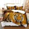 3D Fierce Beast Bedding Set Tiger Print Duvet Cover Pillowcase 2/3 Pieces AU180 * 210 Full Size Soft Zippered Home Textile