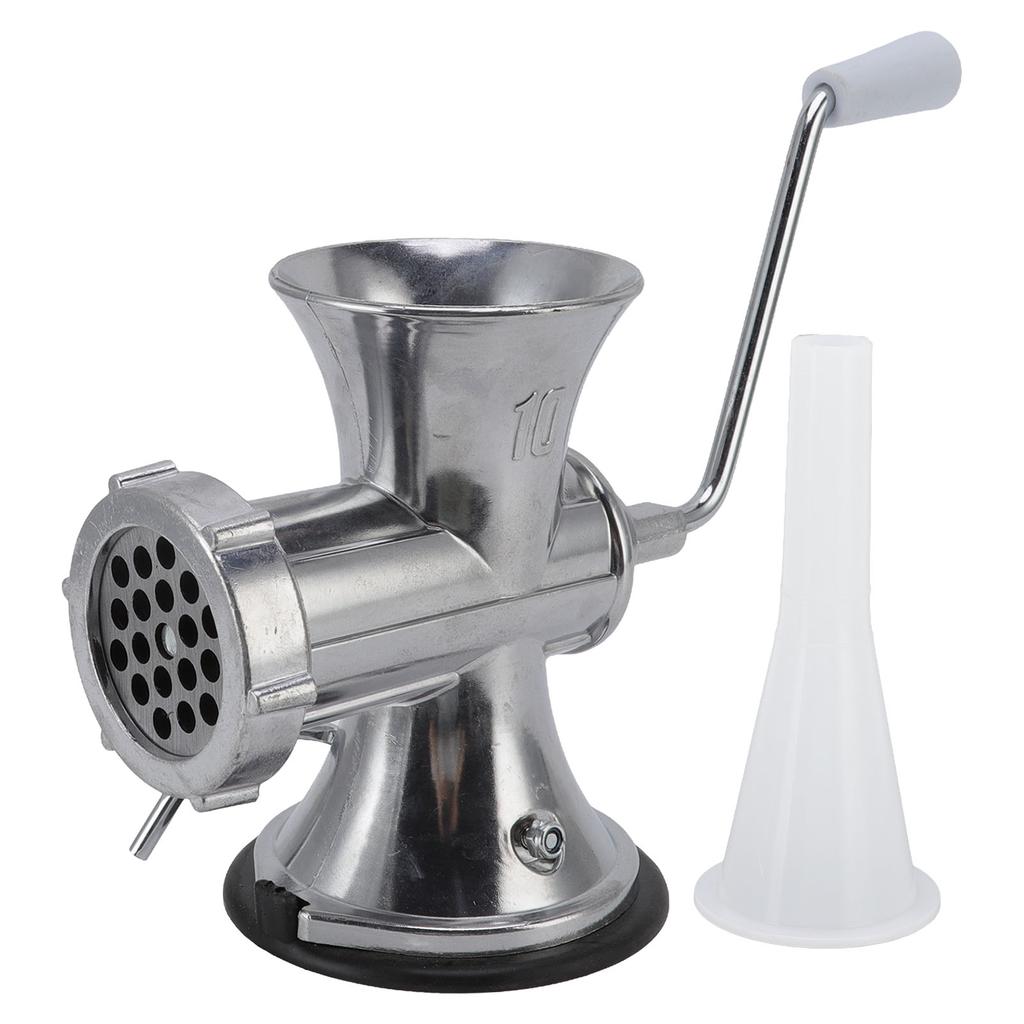Manual Meat Grinder Silver Suction Cup Type Meat Mincing Machine Aluminum Alloy Sausage Filling Machine for Home Kitchen