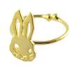 [Q1415] - Handcrafted Gold 'Rabbit' Ring - 15x9 Mm