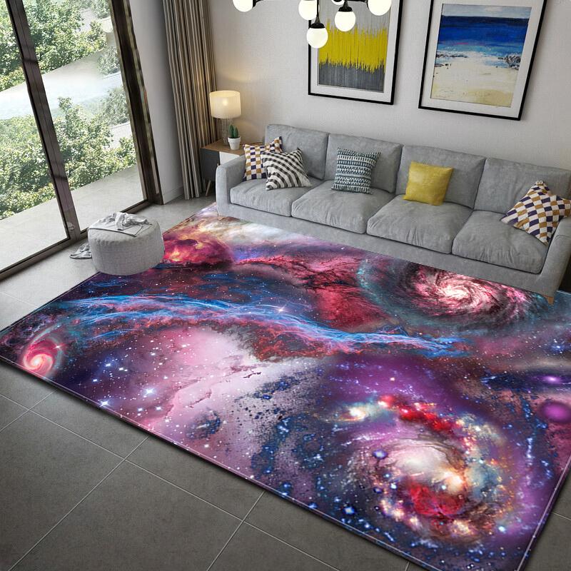 Fashion 3D Printed Earth Large Carpets Galaxy Space Pattern Carpet Parlor Big Carpet Living Room Bathroom Mat Anti-slip