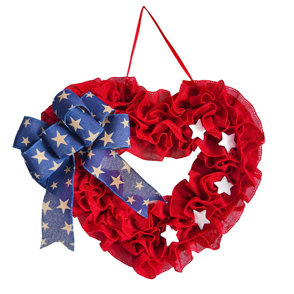 Independence Day Fabric Bow Love Garland Door Wall Pendant National Day Home Furnishing Window Props Decoration