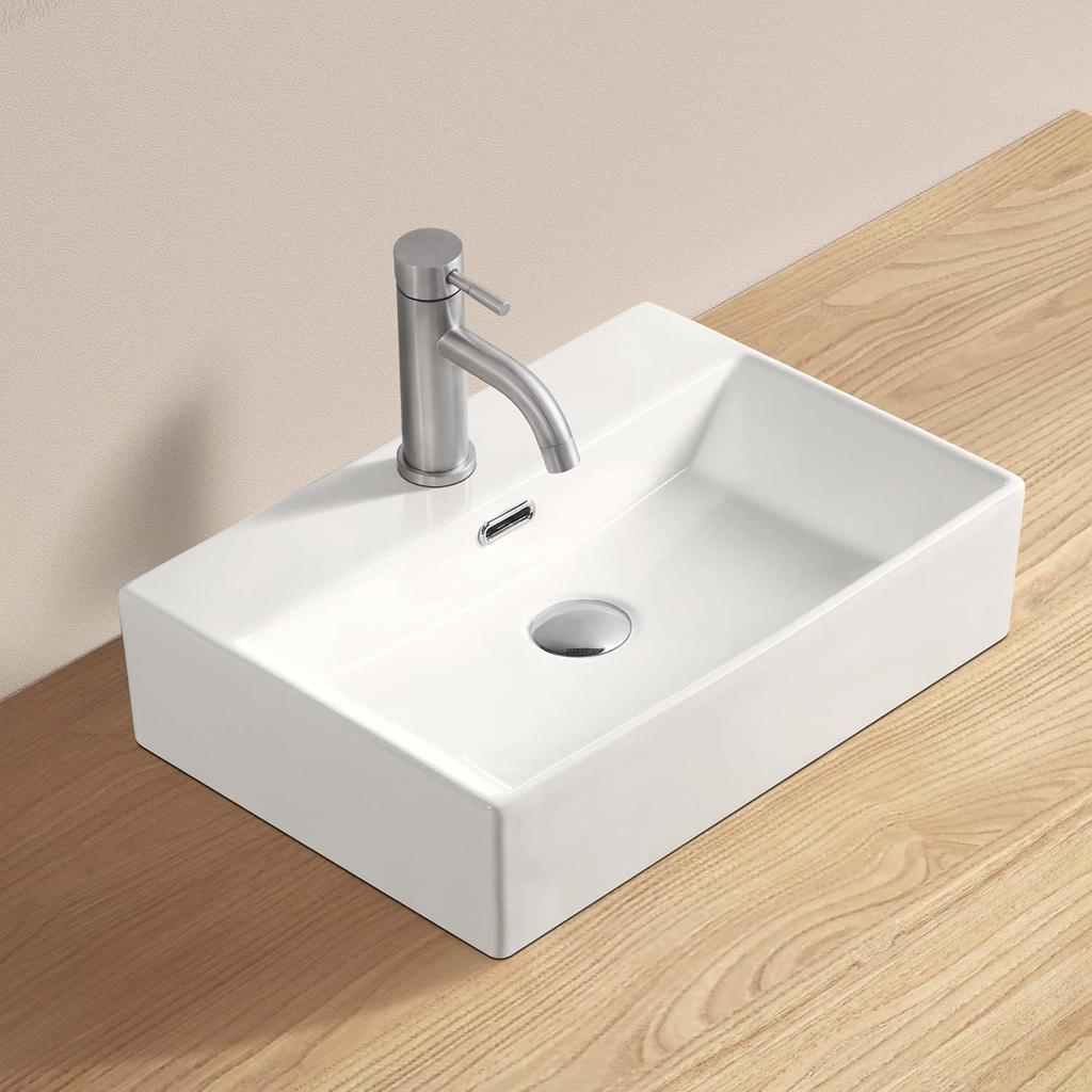 Faucet Set Stylish Wash Hand Washing Hand Washing Bowl [Mixer Included] Basin, 510360130mm, Freestanding, Ceramic, Basin, (rectangular)