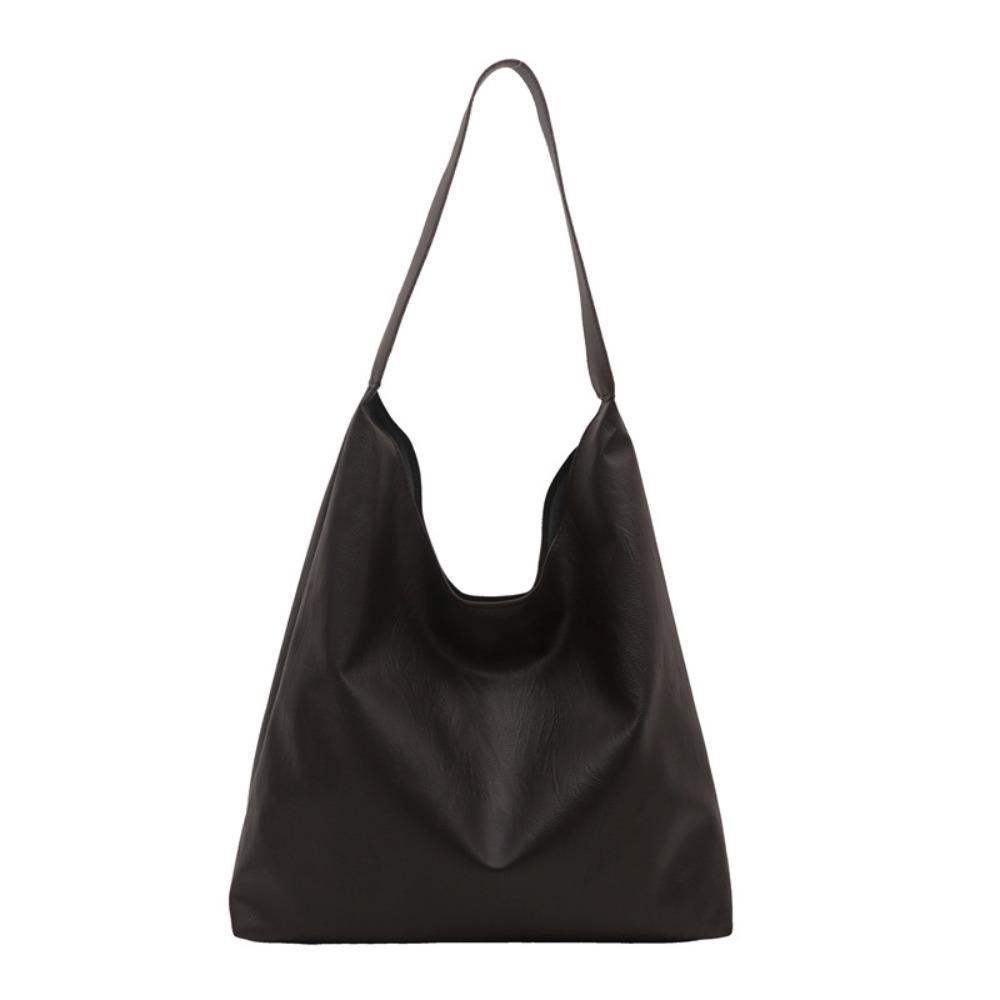 Leather Soft PU Shoulder Bag Large Capacity Underarm Bag Simple Women Handbag  Shopping