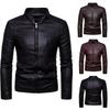 Korean Style Men's Autumn/Winter Leather Stand Collar Jacket - High Quality Fashion Coat