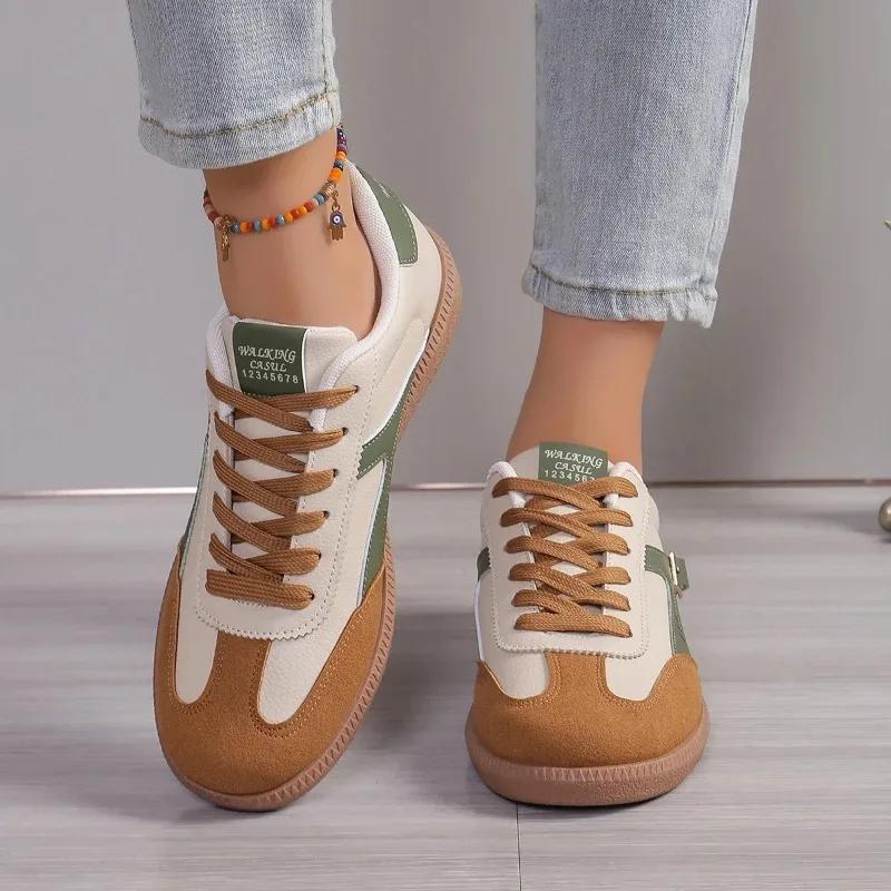 Fashion 2024 New Ladies Green Sneakers Soft-soled Comfortable Shoes Women Leisure Joker Fashion Shoes Tenis Feminino Zapatillas Mujer