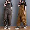 Spring Women's Casual Overalls Solid Color Large Pocket Overalls