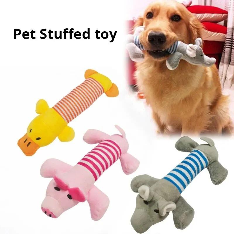 2 Pack Molar Dog Toy Plush Supplies Fit For All Puppy Pet Squeak Chew Toy Funny Durable Chew Elephant Duck Pig Toy Pets Supplies