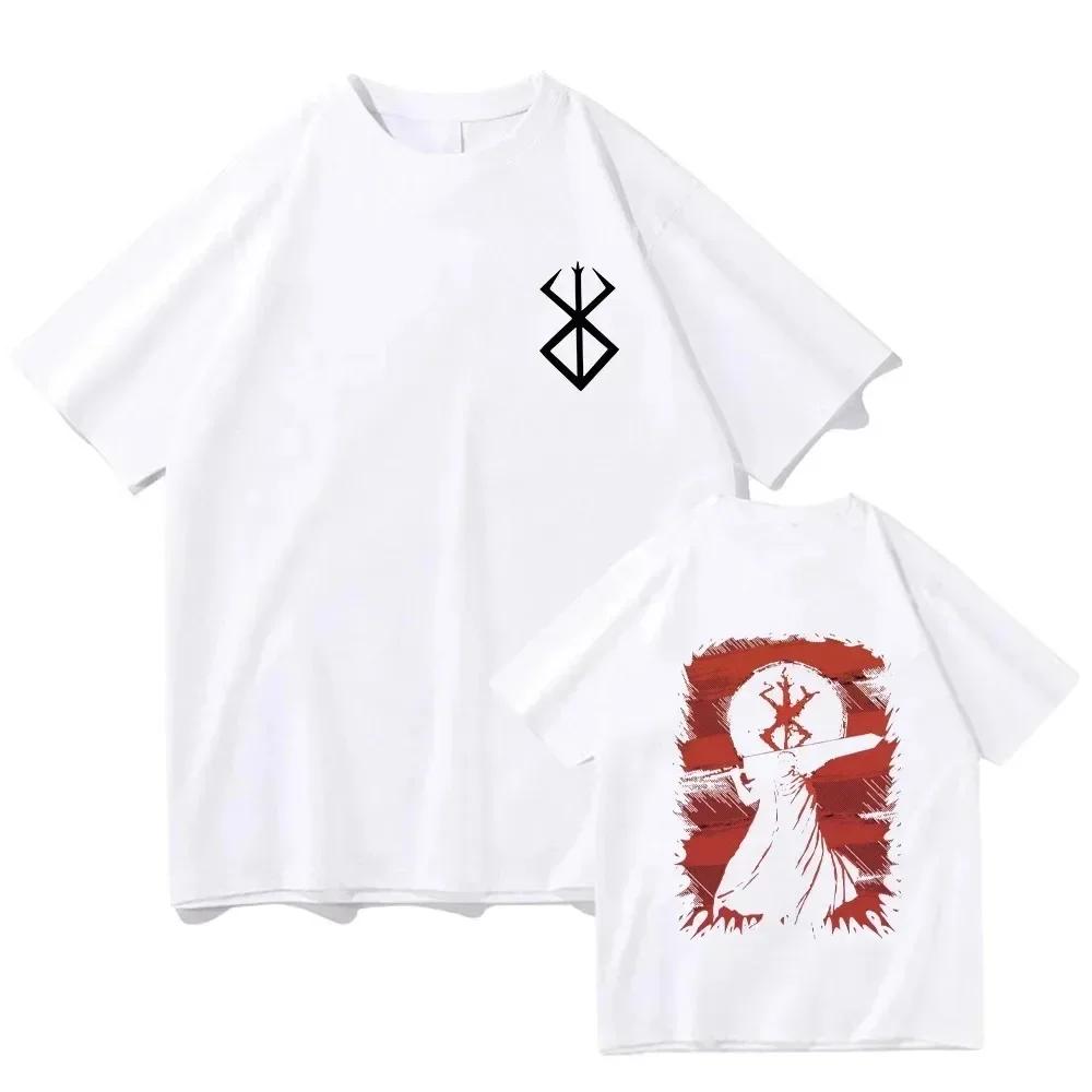 Berserk T-shirt Guts Funny T-shirt Men Cool Manga Japanese Anime Women Cotton Harajuku Manga Hip-hop Oversized T-shirt
