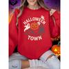 Halloween Town Pumpkin Lantern Prints Sweatshirts Women Loose Basics Hoodies Warm Crewneck Clothes Winter Casual Pullover