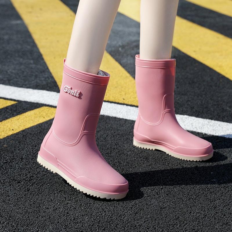 Women's Medium Tube Adult Fashion Non-slip Rain Boots