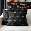 Square Throw Pillow Cover Ghost with Pumpkin Cushion Covers Plush Pillow Case  Halloween Decor