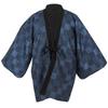 With Without with Winter Fleece C Navy [KYOETSU] Hanten, Sleeves, Sleeves, Cotton, Men's (with Sleeves, 2. Checkered, M)