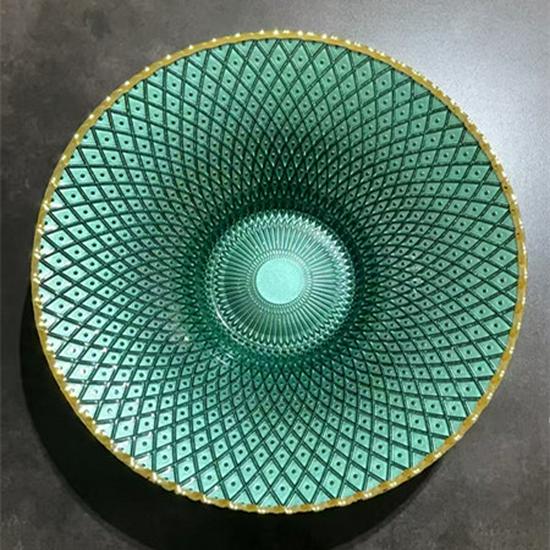 European High-Footed Glass Fruit Bowl - Large Capacity Candy & Dried Fruit Plate for Living Room