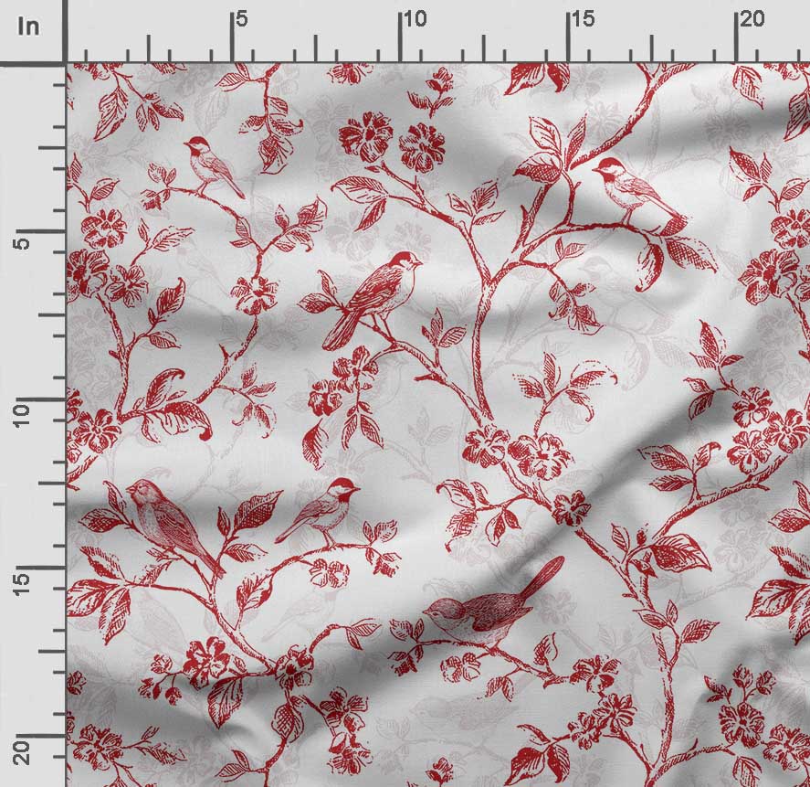 Soimoi Bird & Flowers  Print  Cotton Cambric Quilting Fabric Sold by The Yard 42 Inch Wide Medium Weight Cotton Fabric Sewing  Supplies