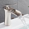White Chrome Basin Faucets Waterfall Bathroom Faucet Single Handle Hot Cold Water Basin Mixer Tap Bath Sink Water Crane Bathroom
