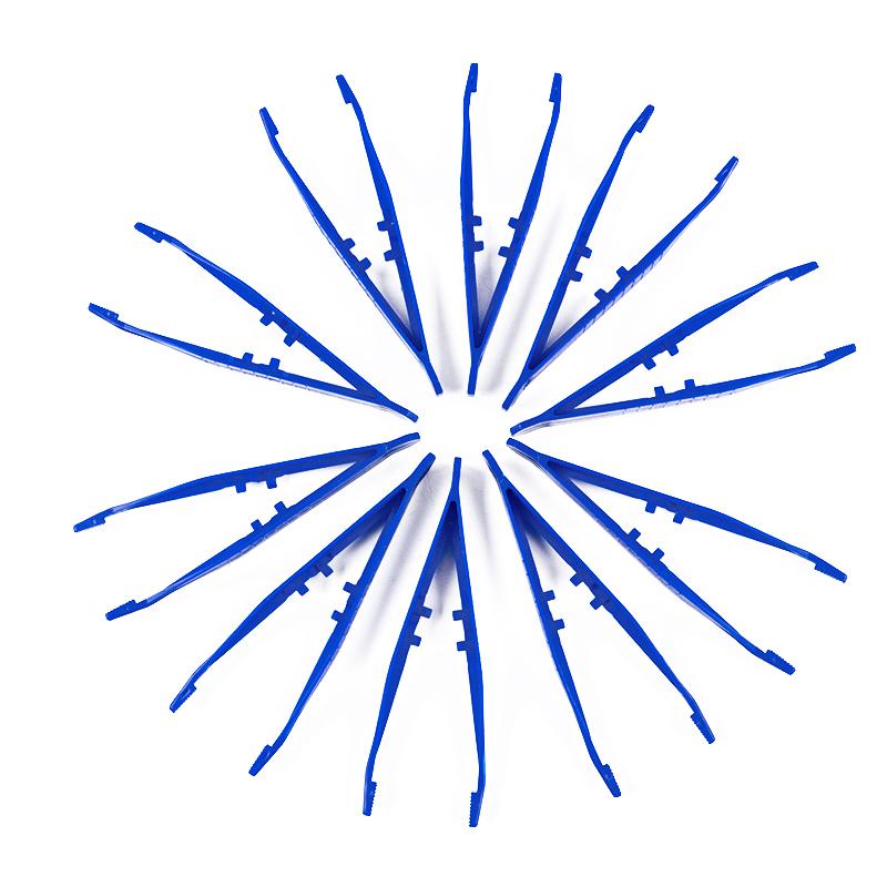 10Pcs Plastic Blue Tweezers Medical Beads Disposable Tweezers Tools Forceps First Aid Kit Accessories