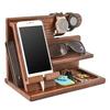 Phone Charging Stand Wooden Desk Organizer Rack Stable Groove Design Mobile Phone Holder for Home Room