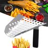 French Fries Shovel Multiple Holes Comfortable Single Handle Non-stick Time-saving Filter Residue Chips Shovel Kitchen Gadget