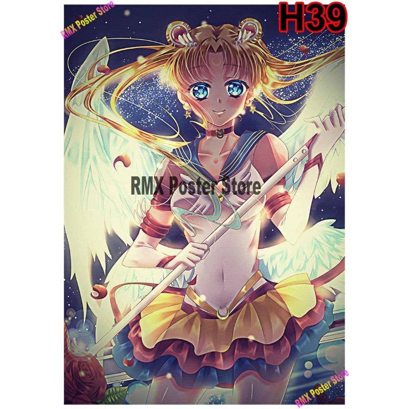 Classic Anime Sailor Moon Poster White Coated Paper Cartoon  Girl Poster Wall Stickers Home Room Bar Decoration Art Painting
