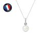 Pendant - - Genuine Freshwater Cultured Pearl 6-7 Mm - White Gold - 42 Cm Silver Chain