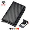 Aluminum Men Wallet Card Holder Purse Carbon Fiber Men Business Slim Thin Smart Wallet Credit Cardholder Case Note Holder