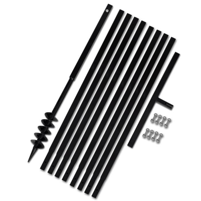VidaXL Soil Auger with Handle 80 Mm and 9 M Extension Tube Steel