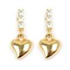 [L4300] - White Gold 'Love' Gold Plated Earrings - 13x6 Mm