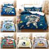 3D Digital Printed Bedding Set with Astronaut Pattern Quilt and Pillowcase Set, Single/double Full Size Home Decoration