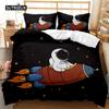 Astronaut Duvet Cover Space Adventure Bedding Set Microfiber Rocket Ship Planets Stars Quilt Cover Twin Full King For Boys Teens