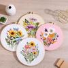 Embroidery Kit Floral Patterns DIY Crafts Cross Stitch Kits With Embroidered Hoop Handmade for Beginner