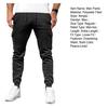 Men Winter Sweatpants Drawstring Waist Fleece-Lined Jogger Pants with Multiple Pockets Solid Color Thick Cargo Pants for Work Street Wear