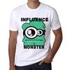 Men’s Vintage Tee Shirt Graphic T Shirt Influence Monster White