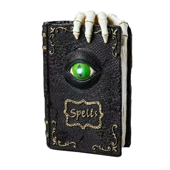 Yousheng Halloween Resin Book Sculpture Ghost Hunter Hand Statue Decorative Figurine Spooky Devil Eye Collectible Tabletop Ornament