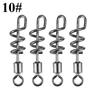 50Pcs Stainless Steel Rolling Barrel Swivels with Screwed Snap Fishing Bait Hook Connector(10#)