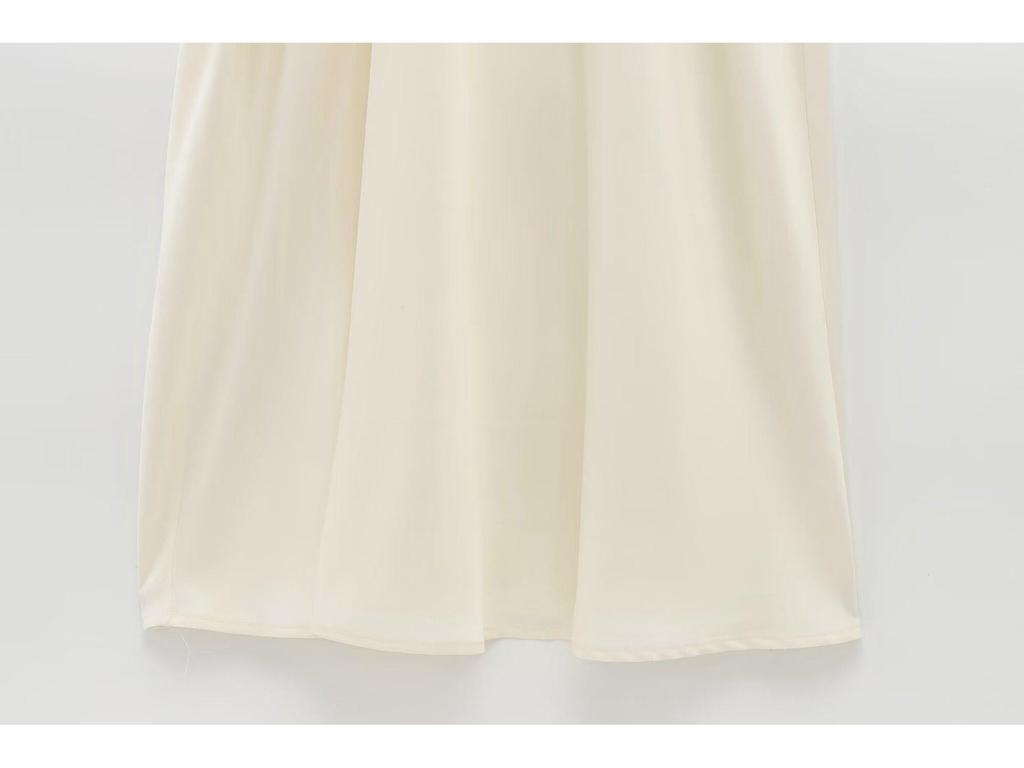 Spring 2025 European & American Women's Silk Satin Belted Dress