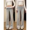 Gray Micro-pull Sweatpants Women's Spring and Autumn New Small Casual Lulu Waist Yoga Flared Pants