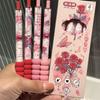 4pcs/set Retro Gel Pen Creative Design Butterfly Floral Stationery Gel Pen 0.5mm Black Ink Pen for Writing Student Supplies