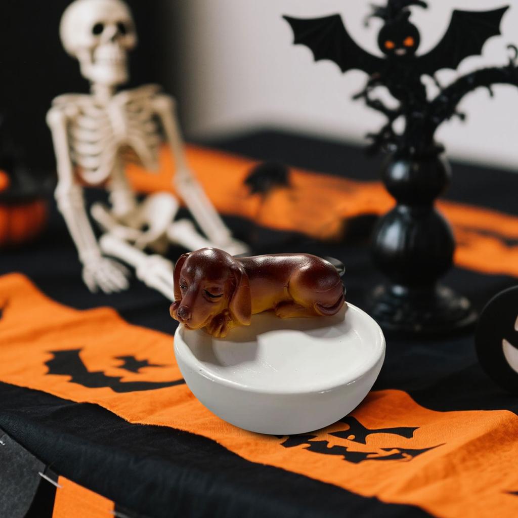 Dog Tea Candle Holder Puppy Stand For Room Bathroom Table Centerpiece Decor Puppy Candle Holder Resin Ornaments Crafts